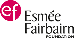 Esmée Fairbairn Foundation logo: A white 'ef' in a bright pink circle next to the words 'Esmée Fairbairn Foundation' in black lettering over three lines.